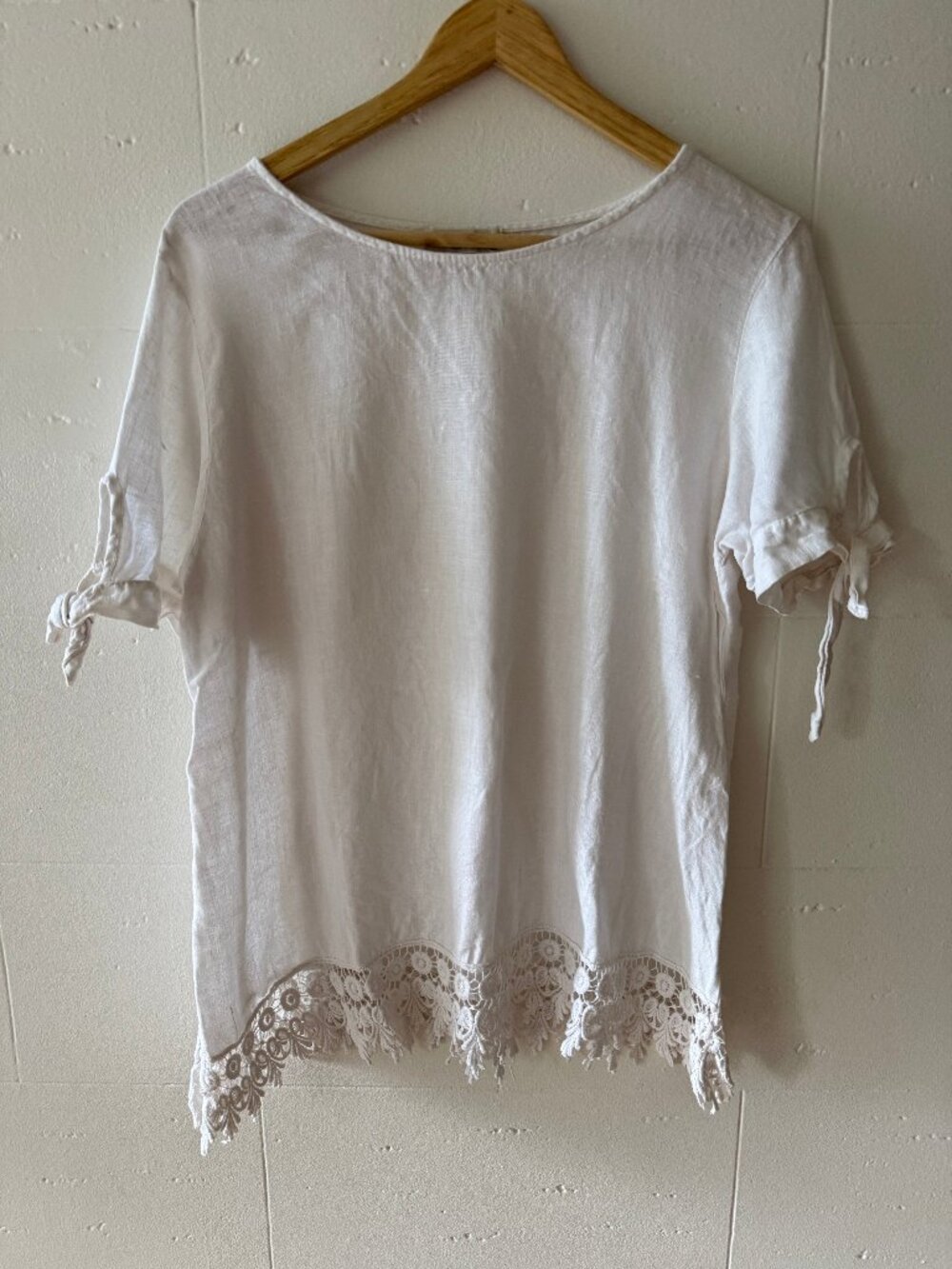 Terzo Millennio | Cotton White Crochet Botton Boho Summer Top | Medium